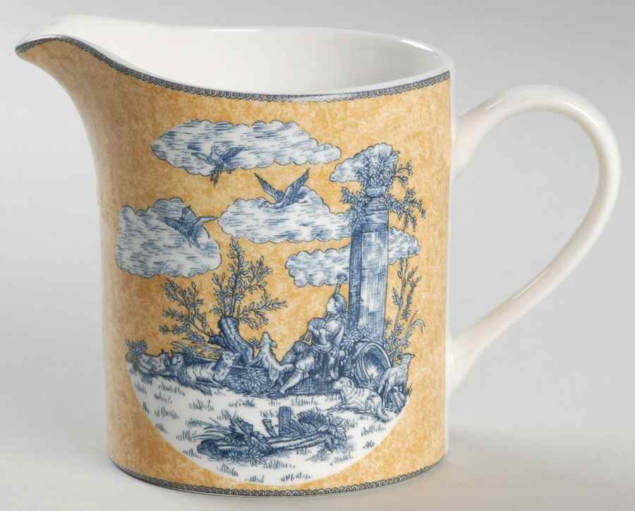 English Toile Blue Creamer by American Atelier-1