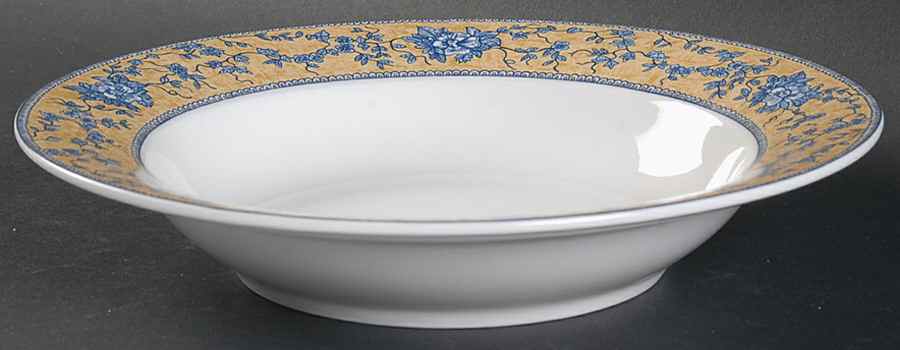 English Toile Blue Rim Soup Bowl by American Atelier-1