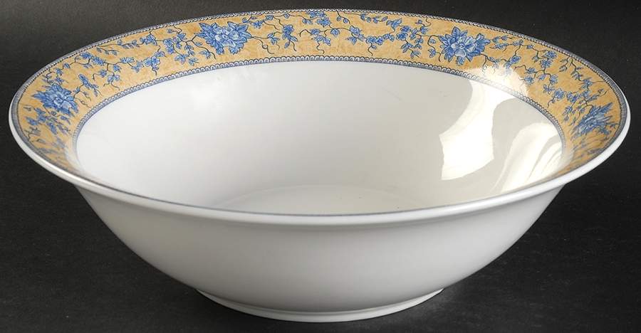 English Toile Blue 9" Round Vegetable Bowl by American Atelier-1