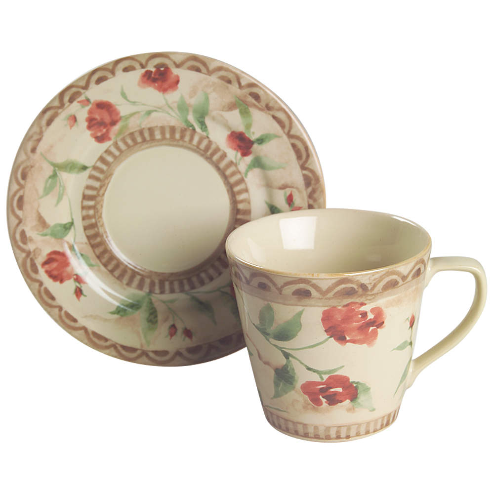 Florence Flat Cup & Saucer Set by 222 Fifth (PTS)-1