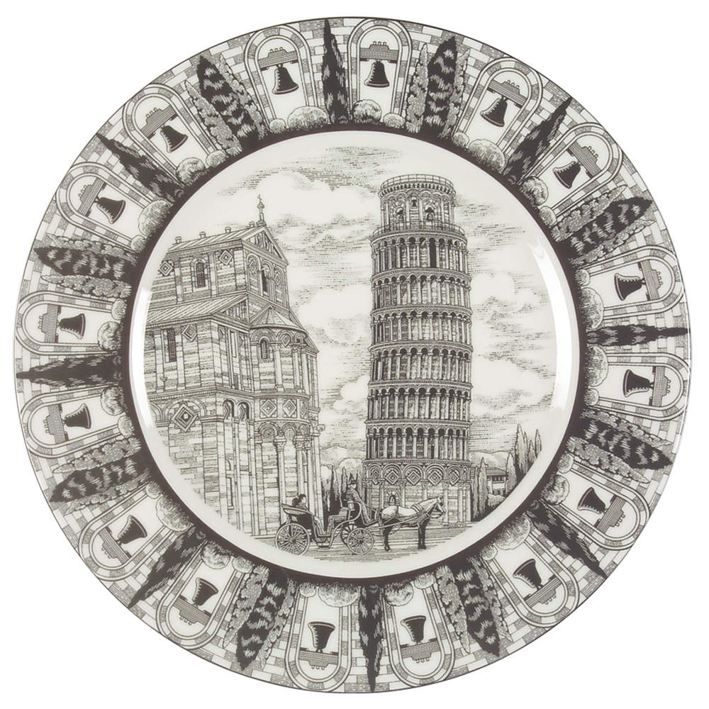 Slice of Life Tower of Pisa Dinner Plate by 222 Fifth (PTS)-1