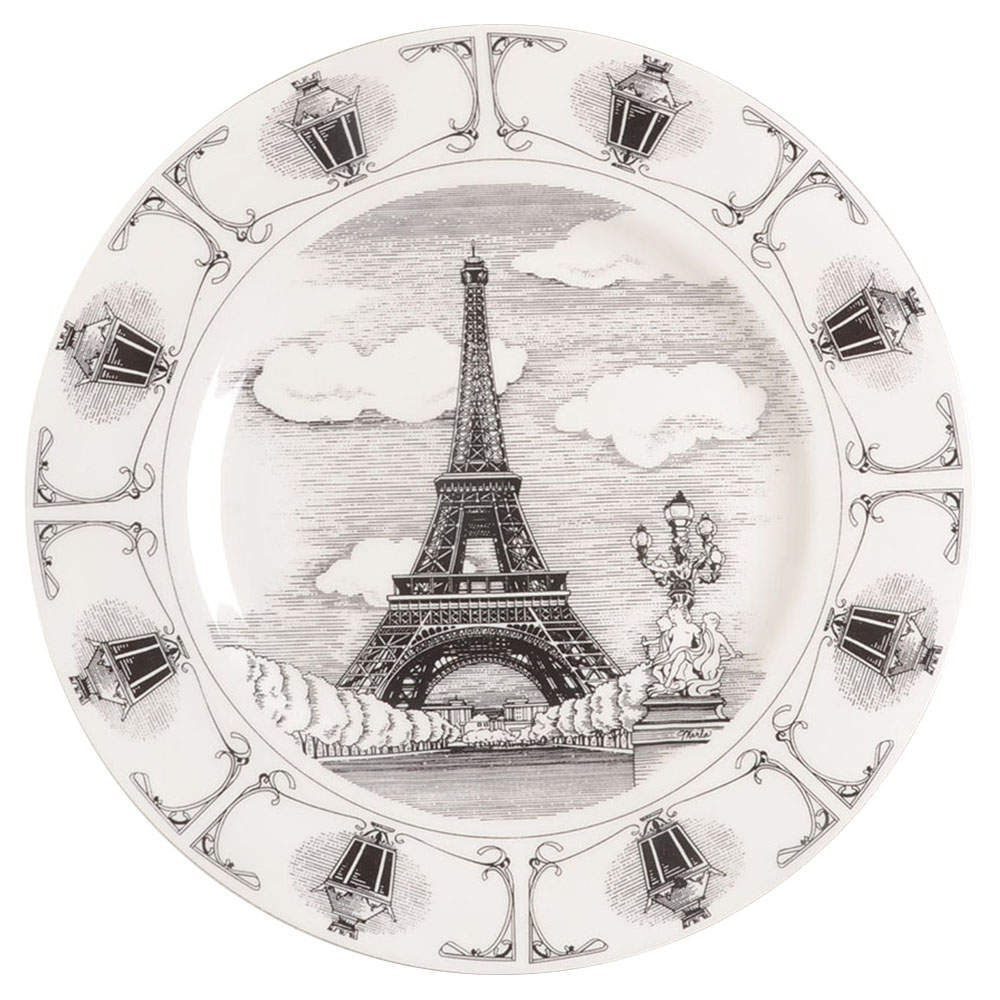 Slice of Life Eiffel Tower Dinner Plate by 222 Fifth (PTS)-1