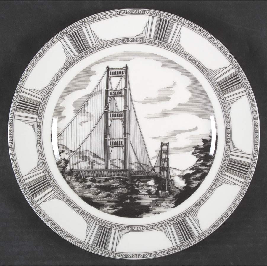 Slice of Life Golden Gate Dinner Plate by 222 Fifth (PTS)-1