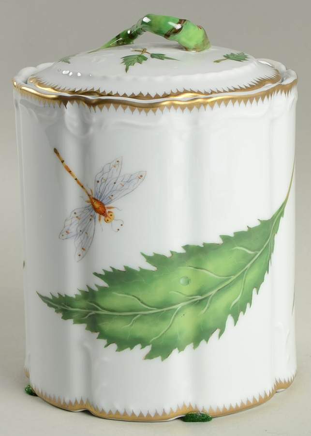 Green Leaf Biscuit Barrel & Lid by Anna Weatherley-1