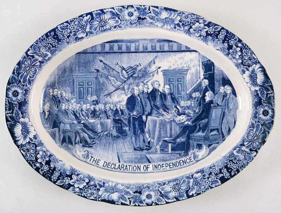 The Declaration of Independence 20" Oval Serving Platter by A A Importing Co-1