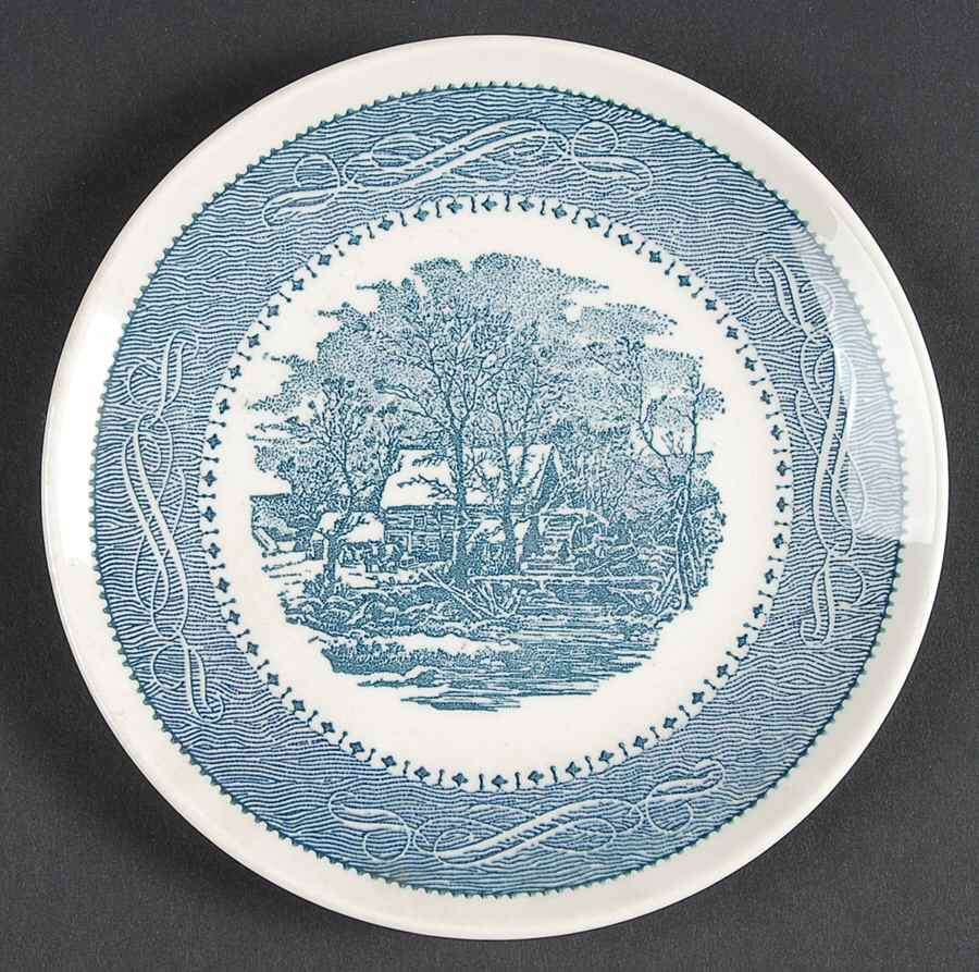 Currier & Ives Bread & Butter Plate by Anchor Hocking-1