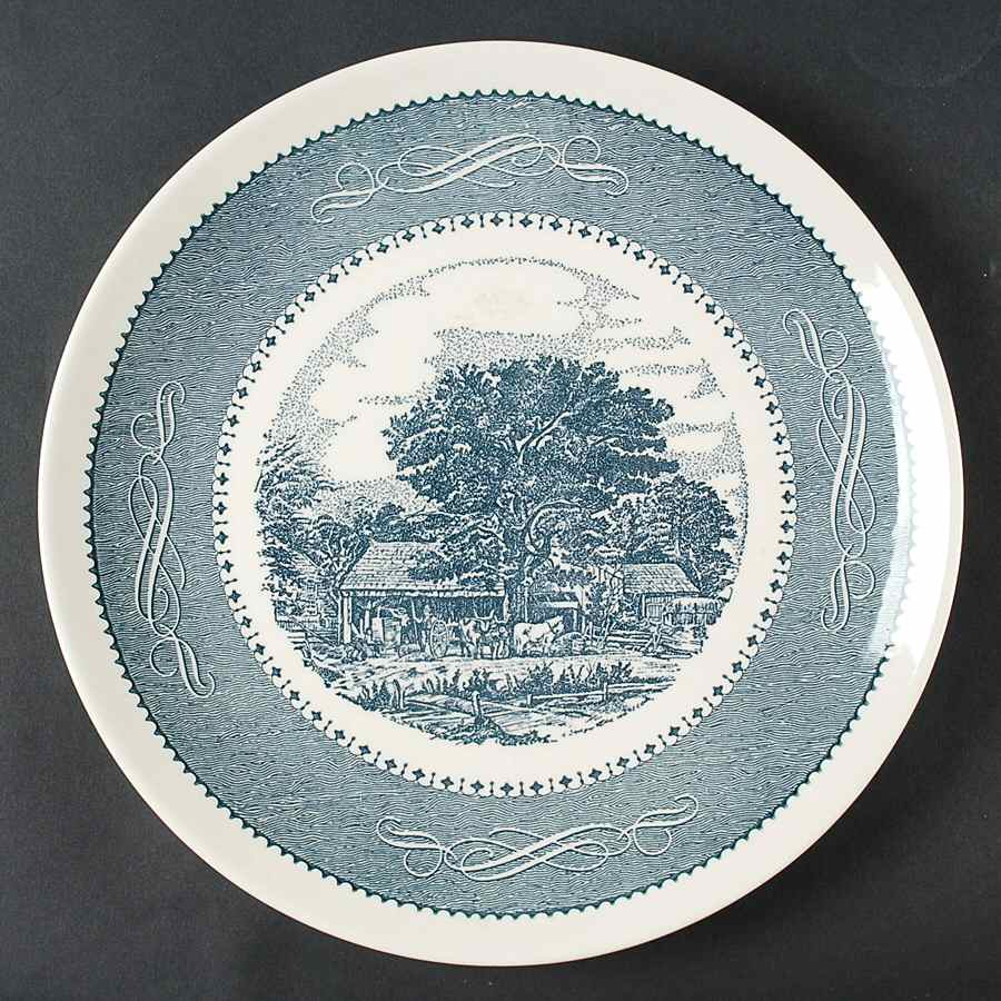 Currier & Ives 12" Chop Plate (Round Platter) by Anchor Hocking-1
