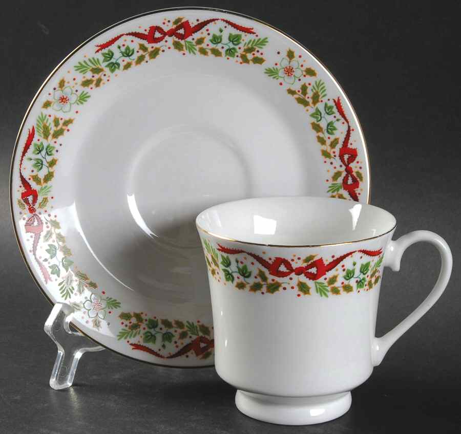 12 Days of Christmas Footed Cup & Saucer Set by American Atelier-1