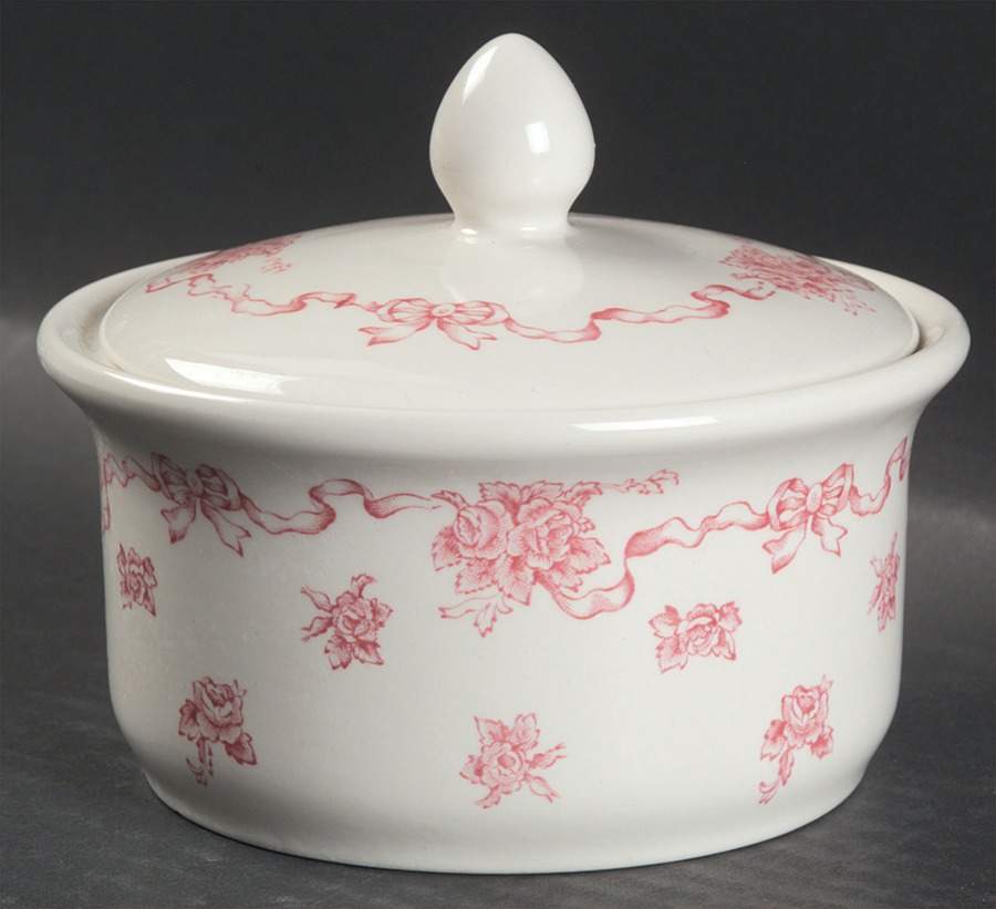 Ribbons Pink Powder Box with Lid by Laura Ashley-1