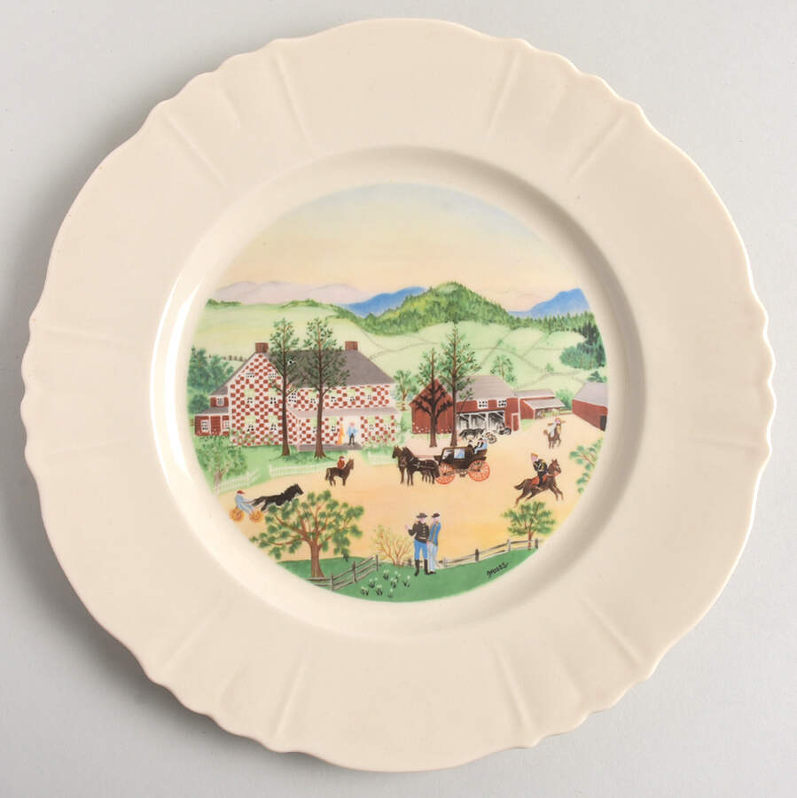 Grandma Moses (Scalloped) Dinner Plate by Atlas China (NY)-1