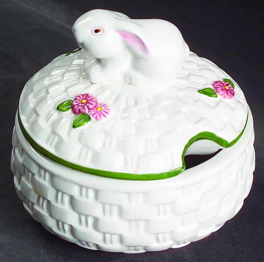 Bunny Sugar Bowl & Lid by Avon-1