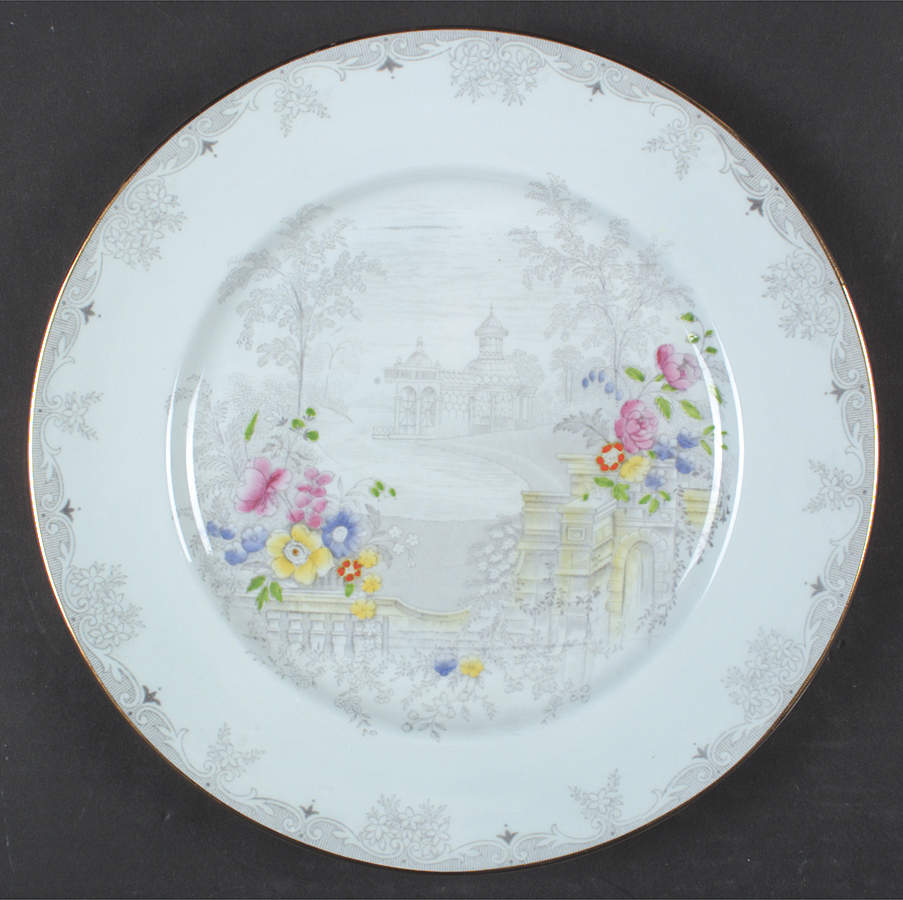 Queen's Garden (Blue, Smooth) Dinner Plate by John  Aynsley & Sons-1