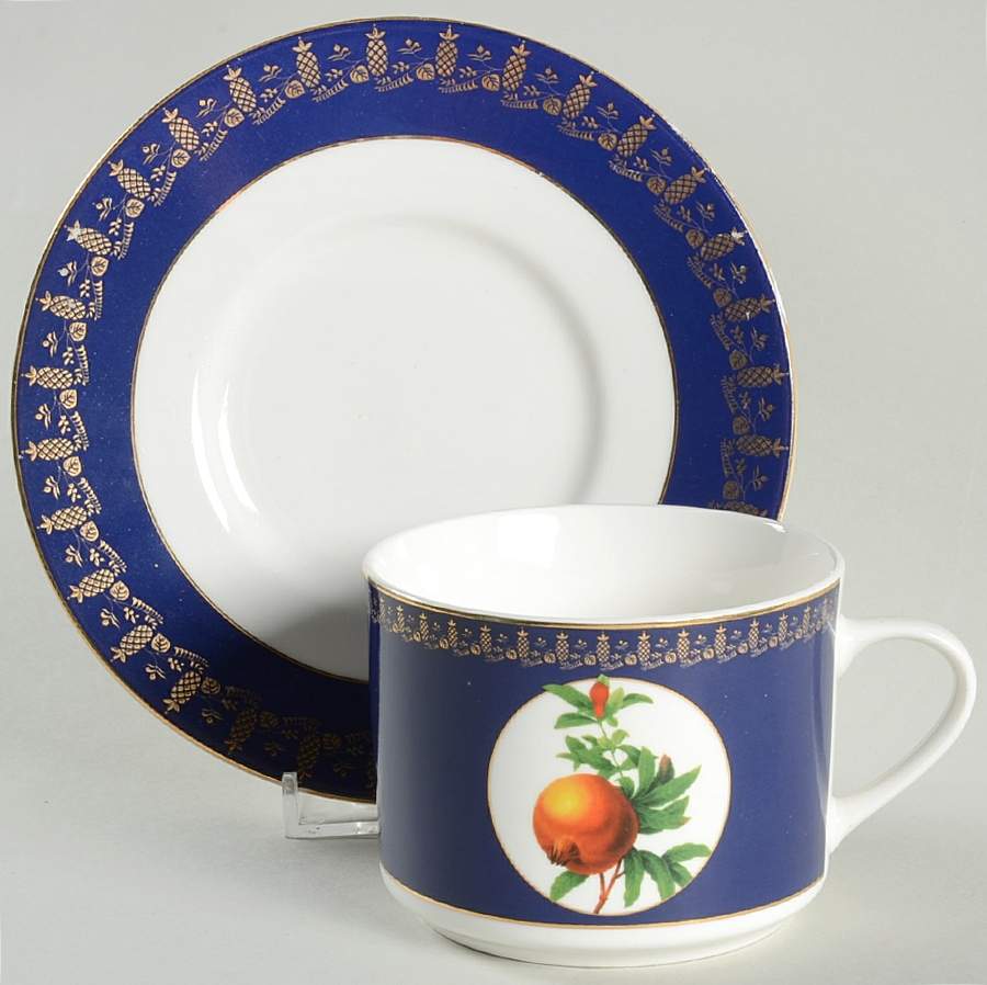 Royal Fruit Flat Cup & Saucer Set by American Atelier-1