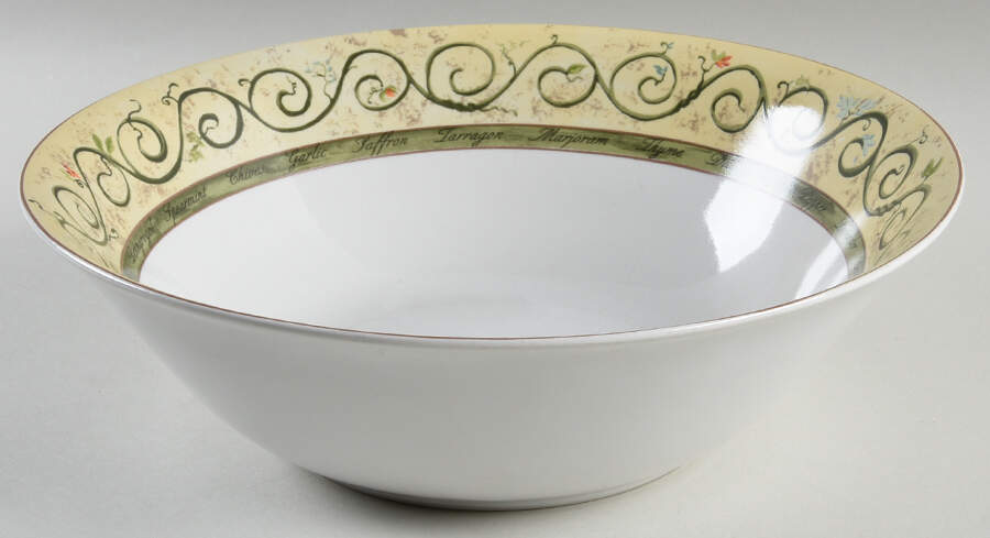 Bouquet Garni Butternut 10" Large Salad Serving Bowl by American Atelier-1