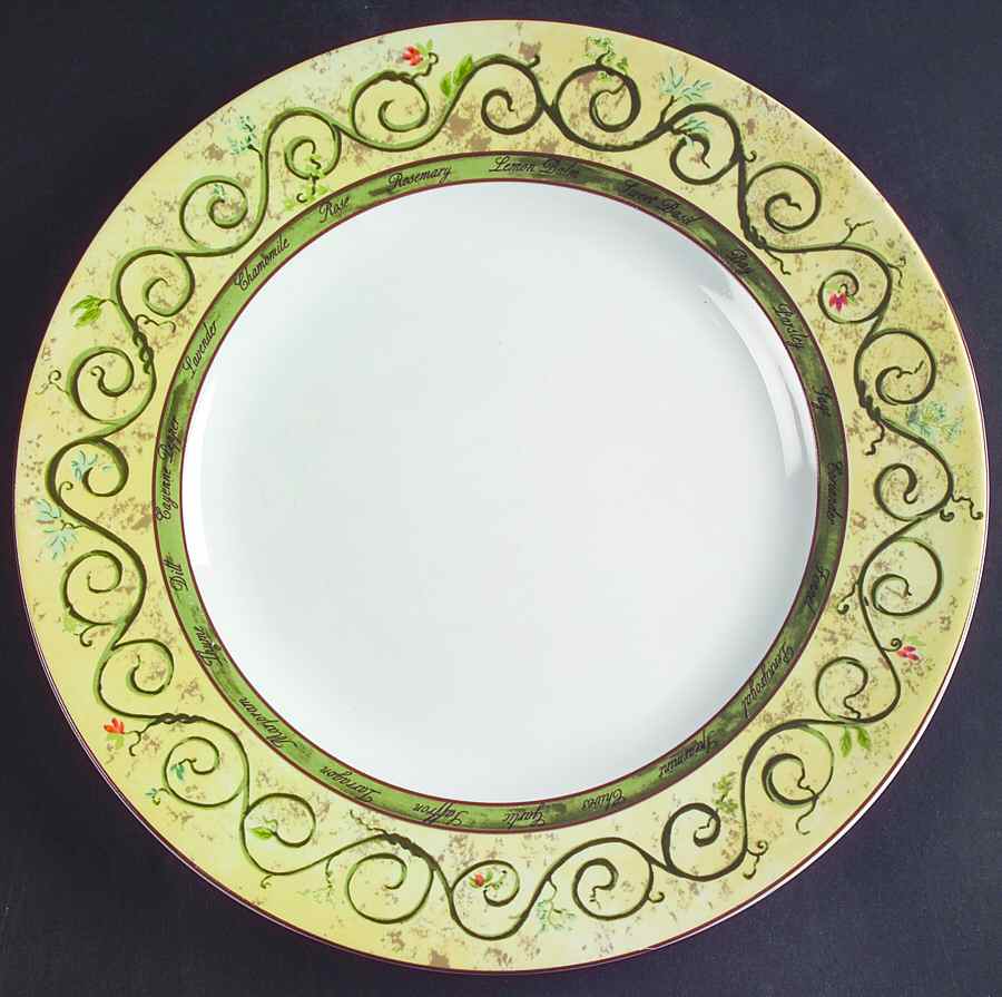 Bouquet Garni Butternut Dinner Plate by American Atelier-1