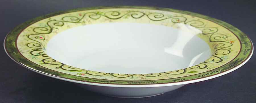 Bouquet Garni Butternut Large Rim Soup Bowl by American Atelier-1