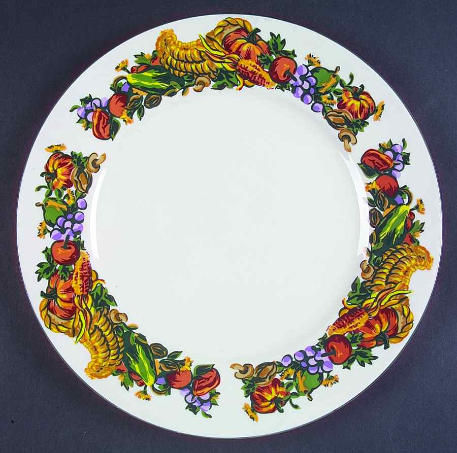 Pilgrims Harvest Dinner Plate by American Atelier-1