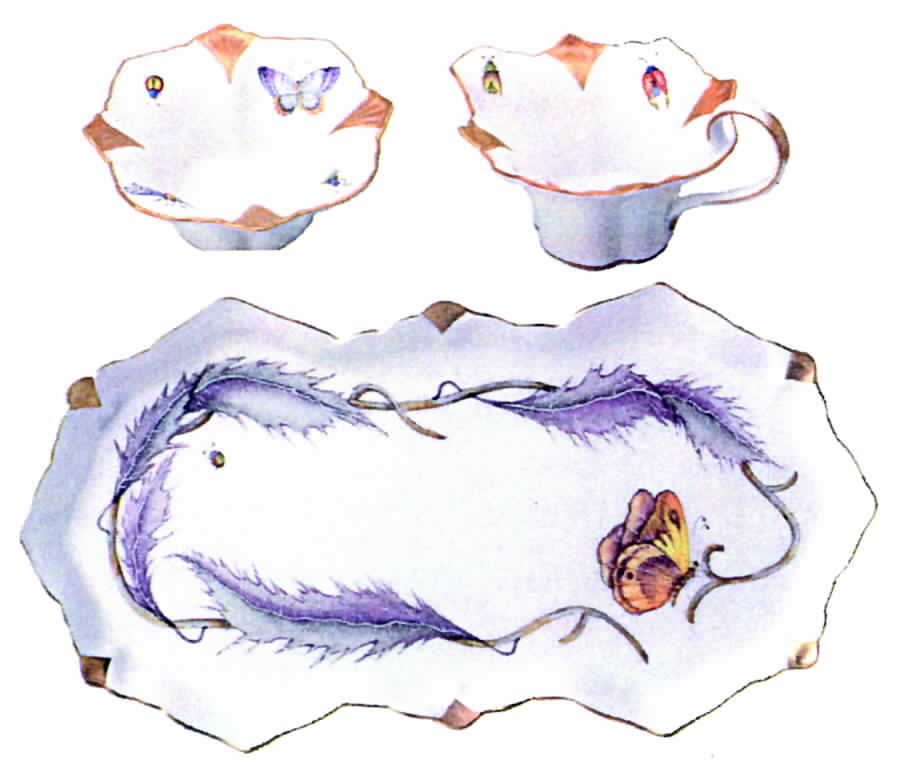 Thistle Tray for Creamer & Sugar with Lid by Anna Weatherley-1