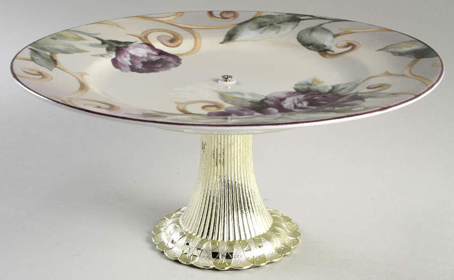 Shiraz Cake Stand with 4"-5" Metal Pedestal  Hc by 222 Fifth (PTS)-1