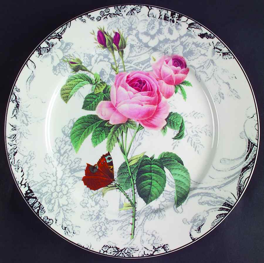 Rose Toile Accent Dinner Plate by American Atelier-1