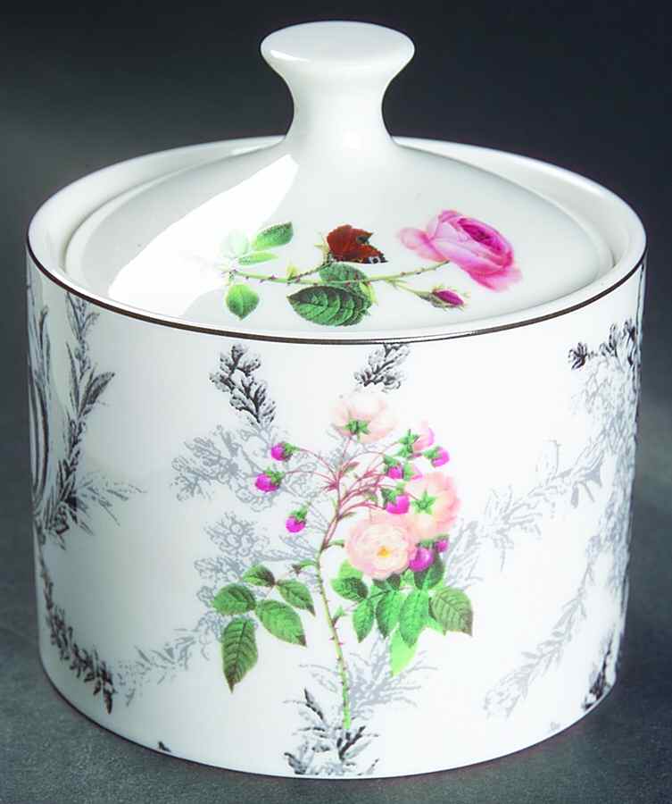Rose Toile Sugar Bowl & Lid by American Atelier-1