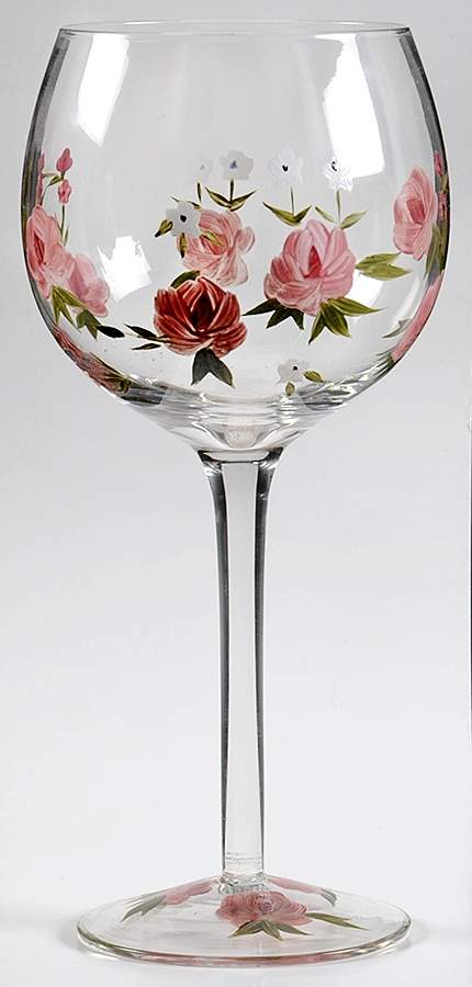 Rose Toile Glassware Goblet by American Atelier-1
