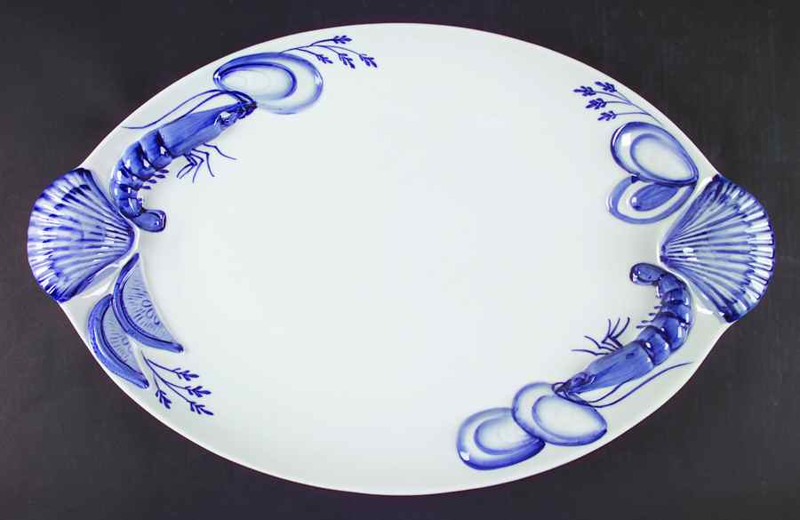 Seafood Ocean Blue 23" Oval Serving Platter by Artland-1