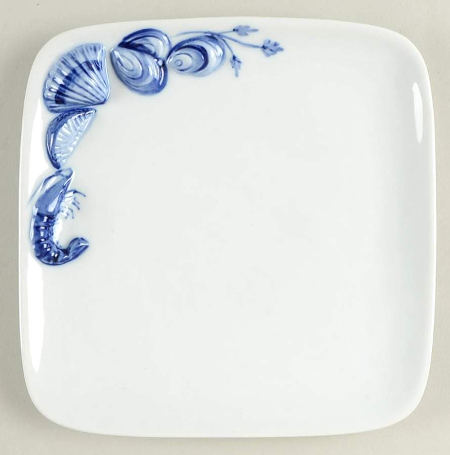 Seafood Ocean Blue Square Salad Plate by Artland-1