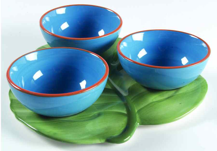 Tropics Condiment Set-3 Open Bowls & Tray by Artland-1