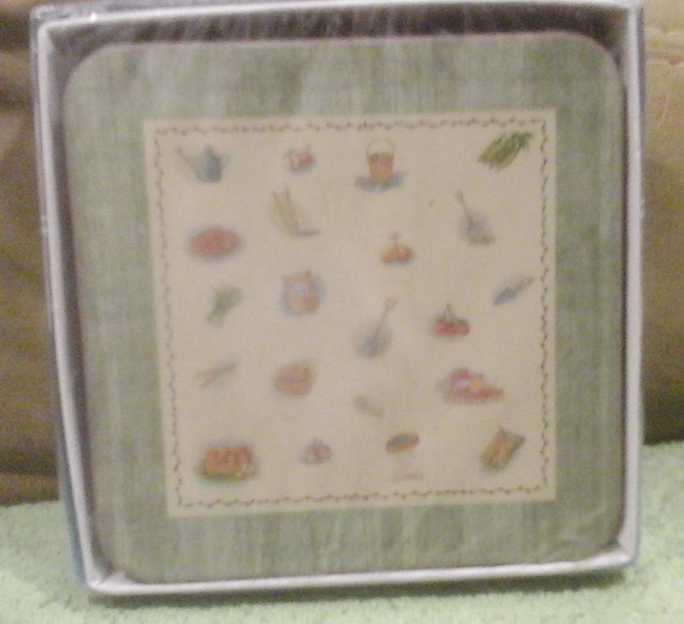 Edwardian Kitchen Garden Cork Back Square Coaster by John  Aynsley & Sons-1