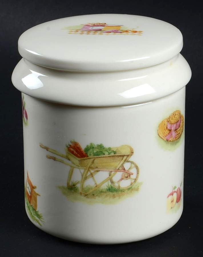 Edwardian Kitchen Garden 3" Storage Jar & Lid by John  Aynsley & Sons-1