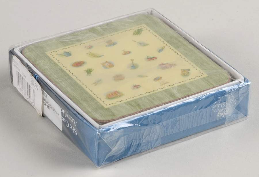 Edwardian Kitchen Garden Square Corkback Coaster - Set of 6 by John  Aynsley & Sons-1