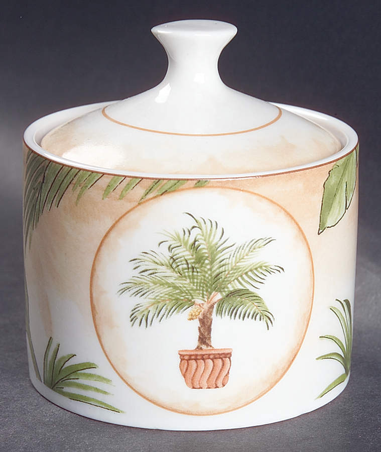 Tropical Palm Sugar Bowl & Lid by American Atelier-1