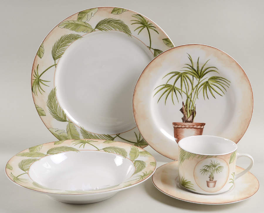 Tropical Palm 5 Piece Place Setting by American Atelier-1