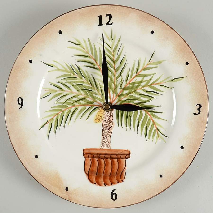 Tropical Palm Clock Plate by American Atelier-1