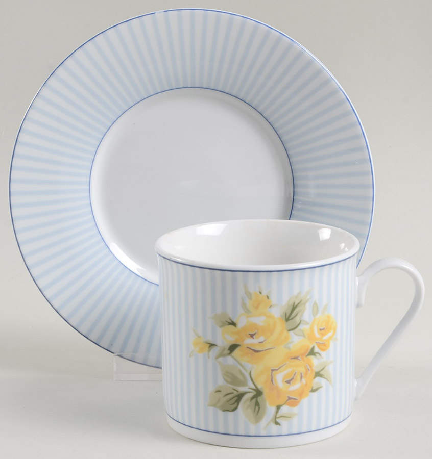 Brighton Rose Flat Cup & Saucer Set by Laura Ashley-1