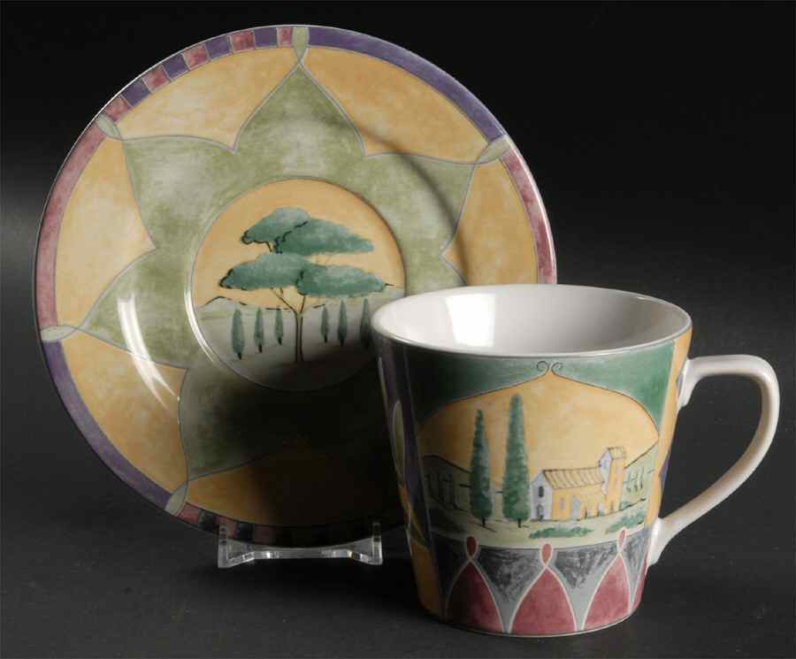 Verona Flat Cup & Saucer Set by 222 Fifth (PTS)-1