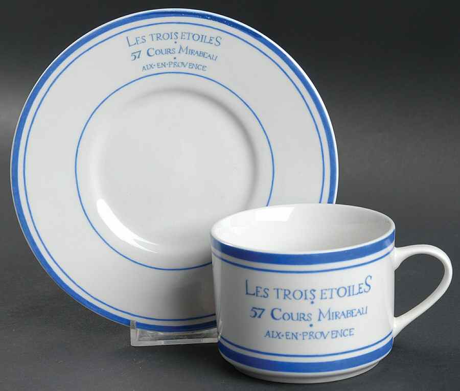French Bistro Flat Cup & Saucer Set by American Atelier-1