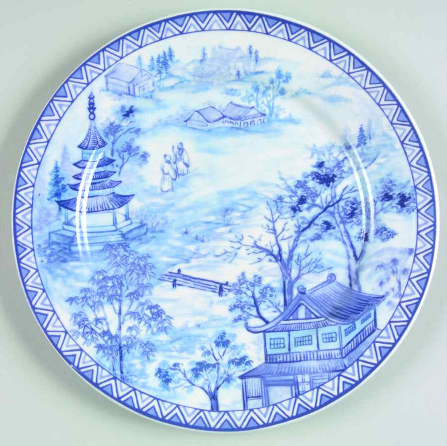 Asian Blue Salad Plate by American Atelier-1