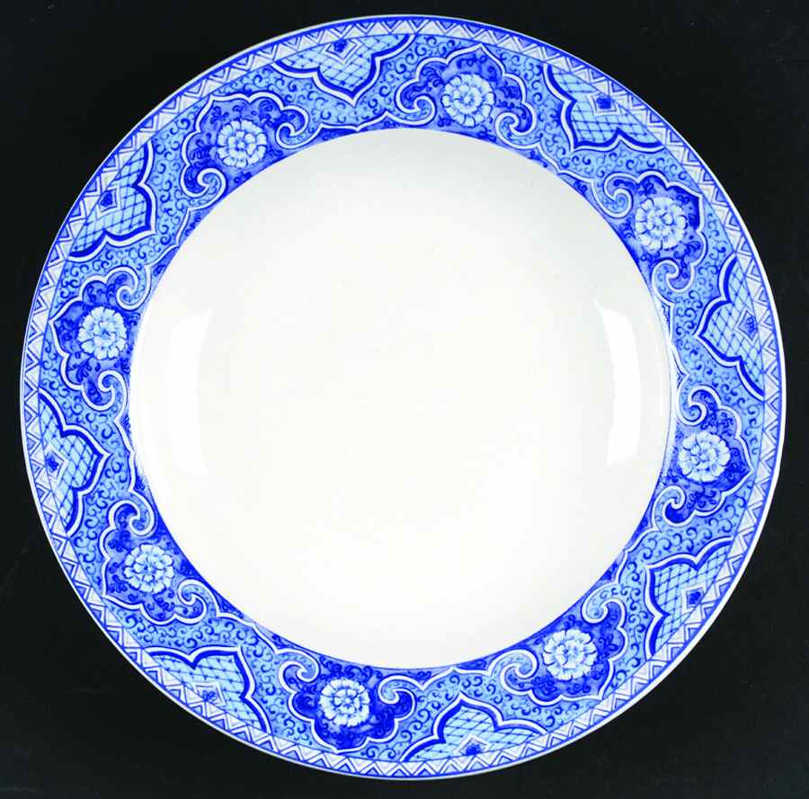 Asian Blue Large Rim Soup Bowl by American Atelier-1