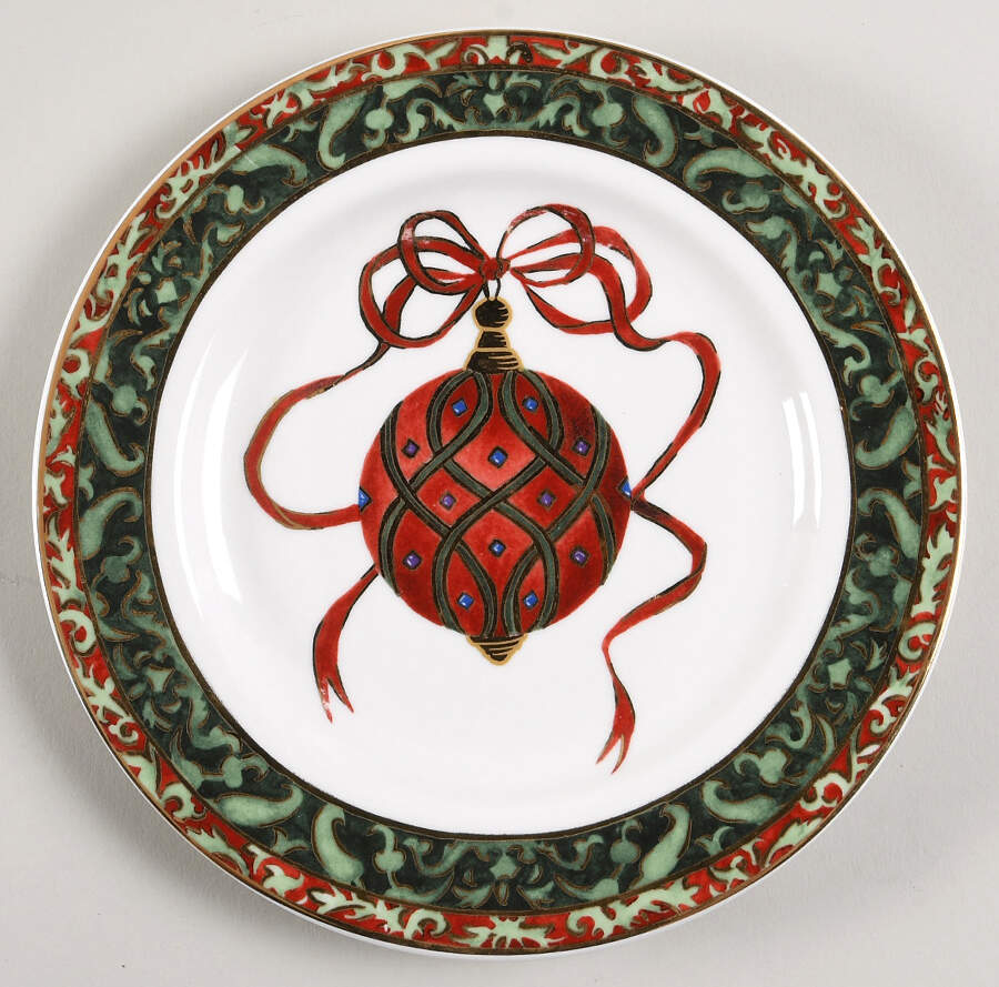 Christmas Ornaments Salad/Dessert Plate by American Atelier-1