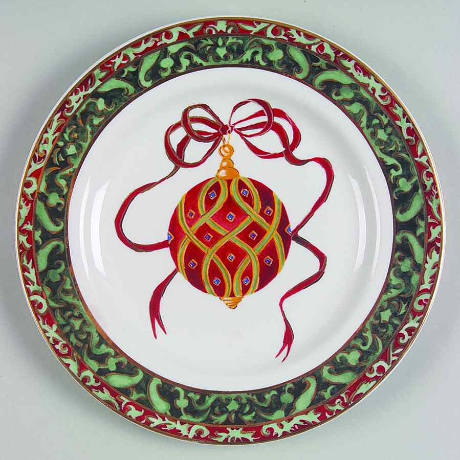 Christmas Ornaments Salad/Dessert Plate by American Atelier-1