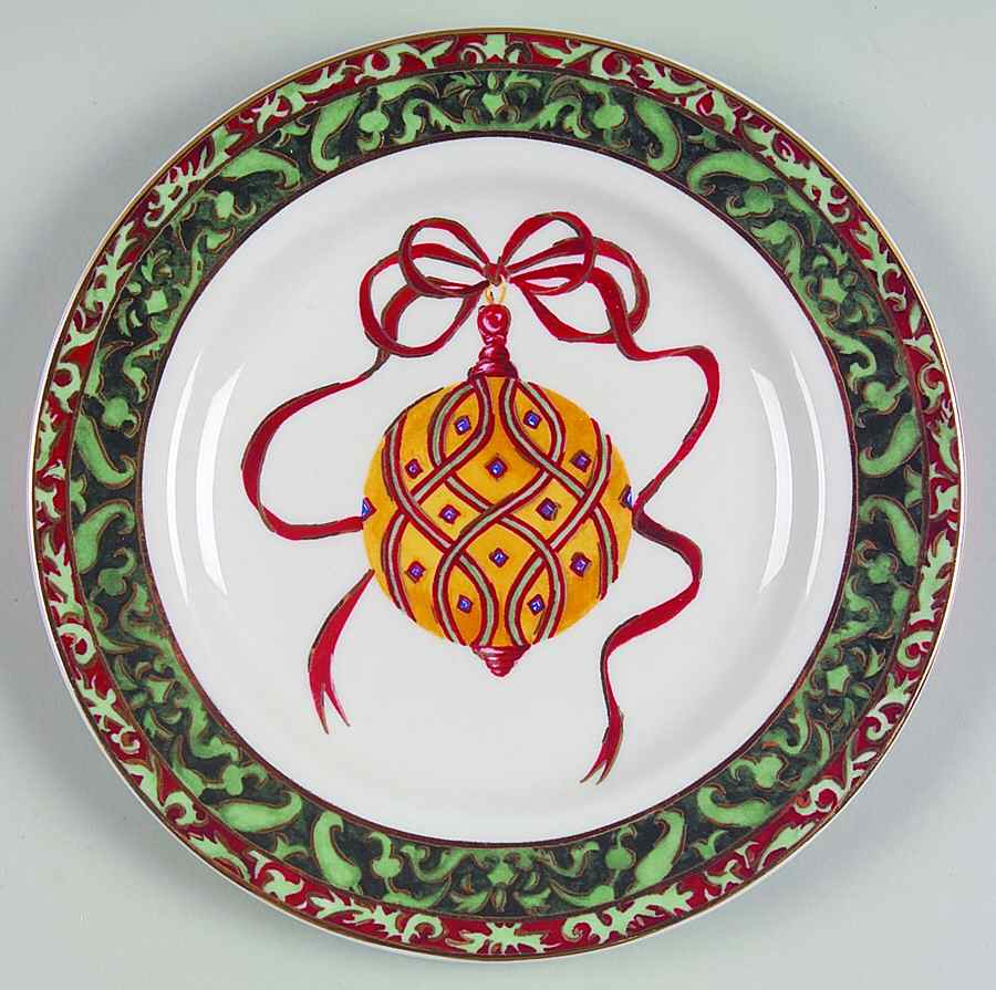 Christmas Ornaments Salad/Dessert Plate by American Atelier-1