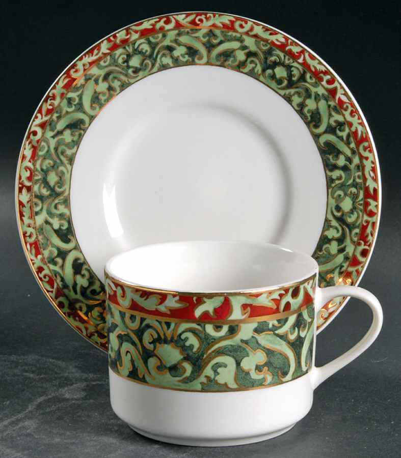Christmas Ornaments Flat Cup & Saucer Set by American Atelier-1