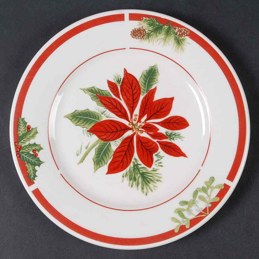 Holiday Floral Salad/Dessert Plate by American Atelier-1