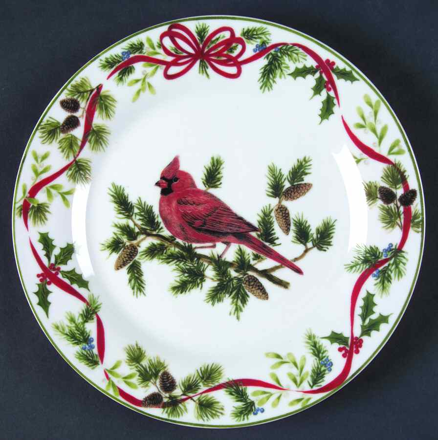Christmas Woodland Salad/Dessert Plate by American Atelier-1