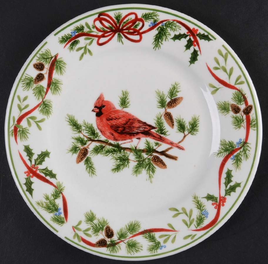 Christmas Woodland Salad/Dessert Plate by American Atelier-1