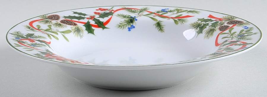 Christmas Woodland Rim Soup Bowl by American Atelier-1