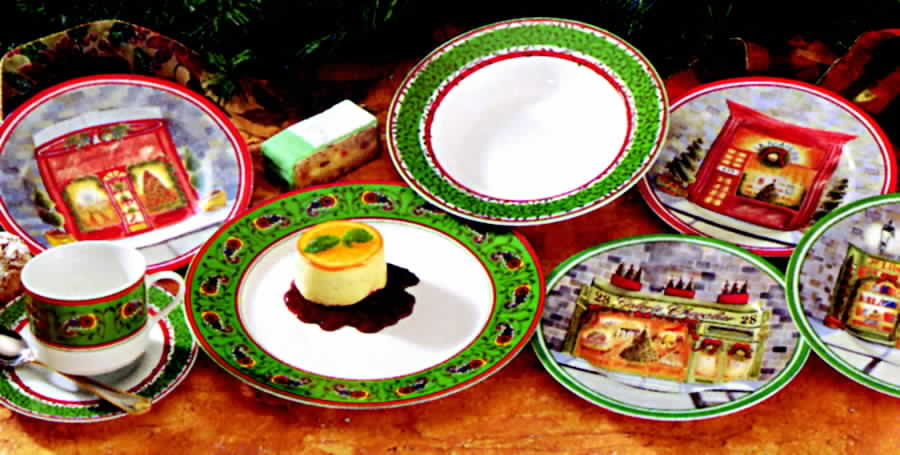 Christmas Bistro Salad/Dessert Plate by American Atelier-1