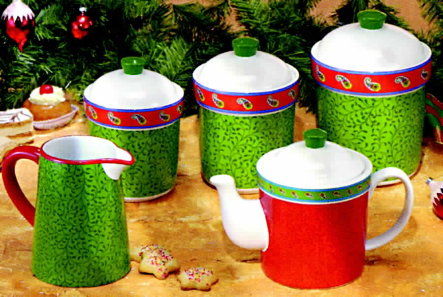 Christmas Bistro Large Canister & Lid by American Atelier-1